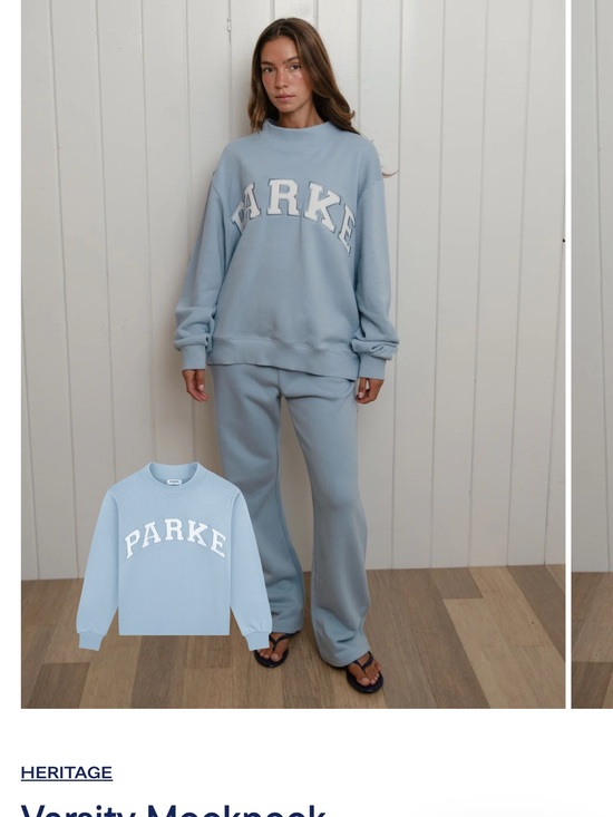 Parke Tops - PARKE Coastal Salty Varsity Mockneck S/M